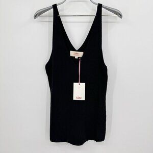 Kilte Collection The Katherine Rib Knit Tank Top size 3 L/XL in Black Rayon